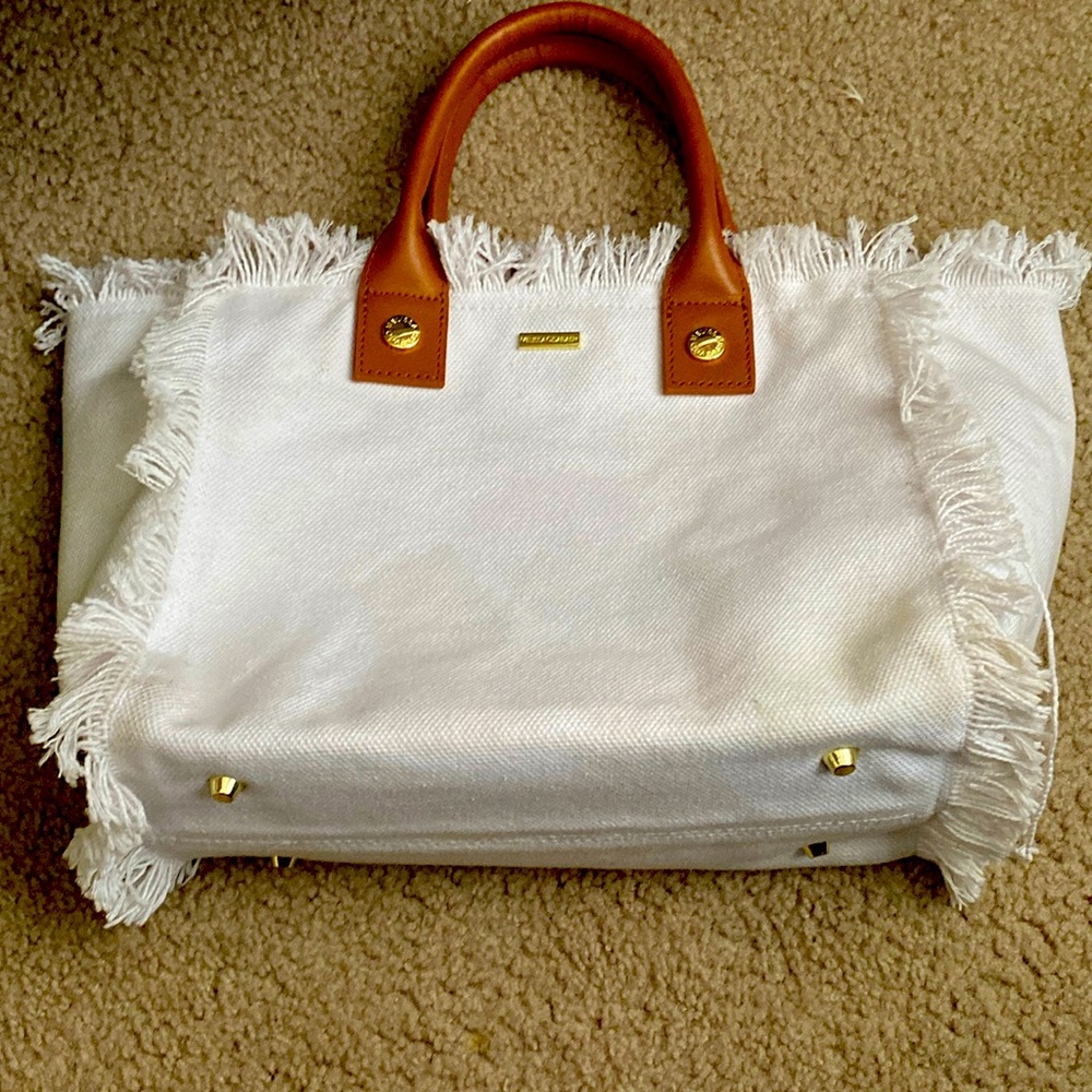 MELISSA ODABASH TOTE. PORTO CERVO WHITE TOTE.